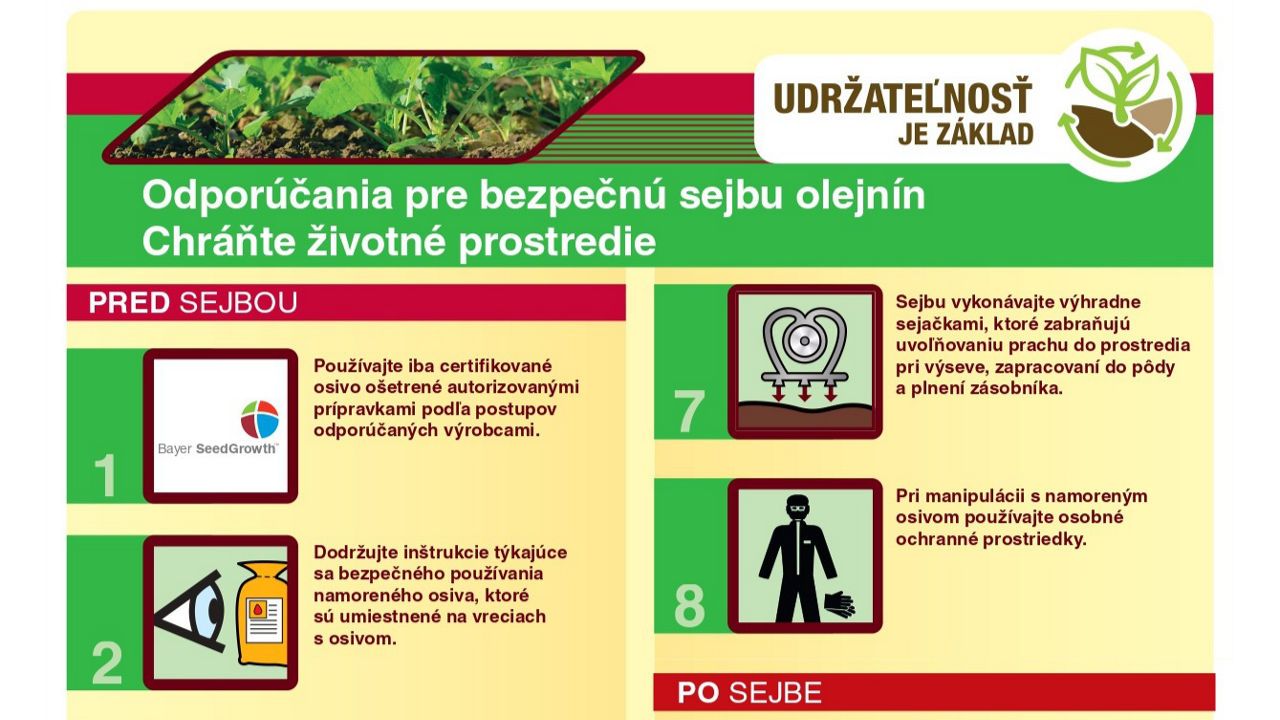 Odporúčania pre bezpečnú sejbu olejnín